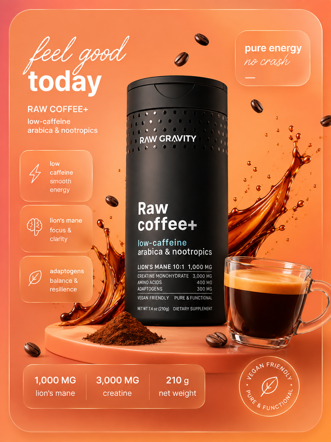 Raw coffee+ Can